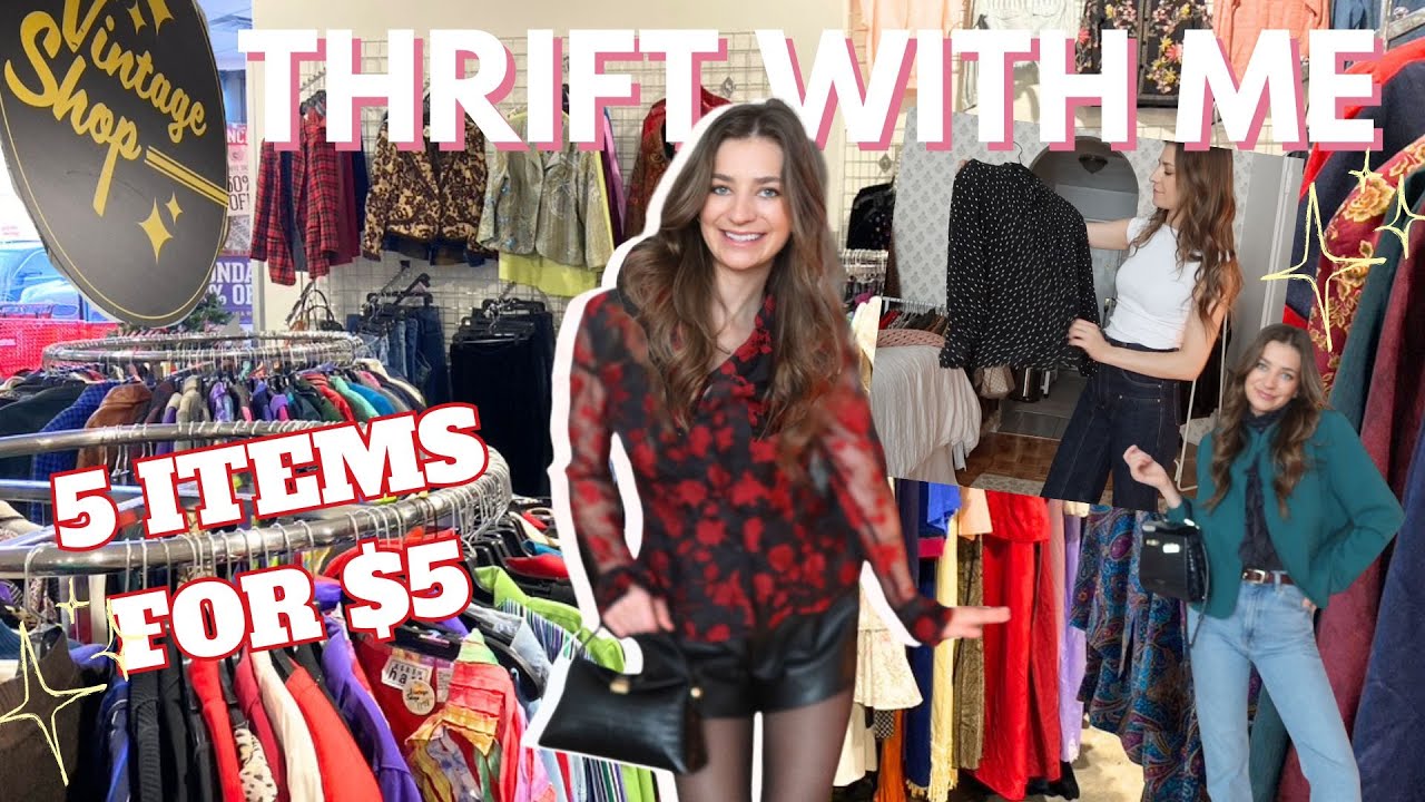 THRIFT CHALLENGE: can I thrift FIVE items for $5??? | classic, chic, 90's style haul ✨