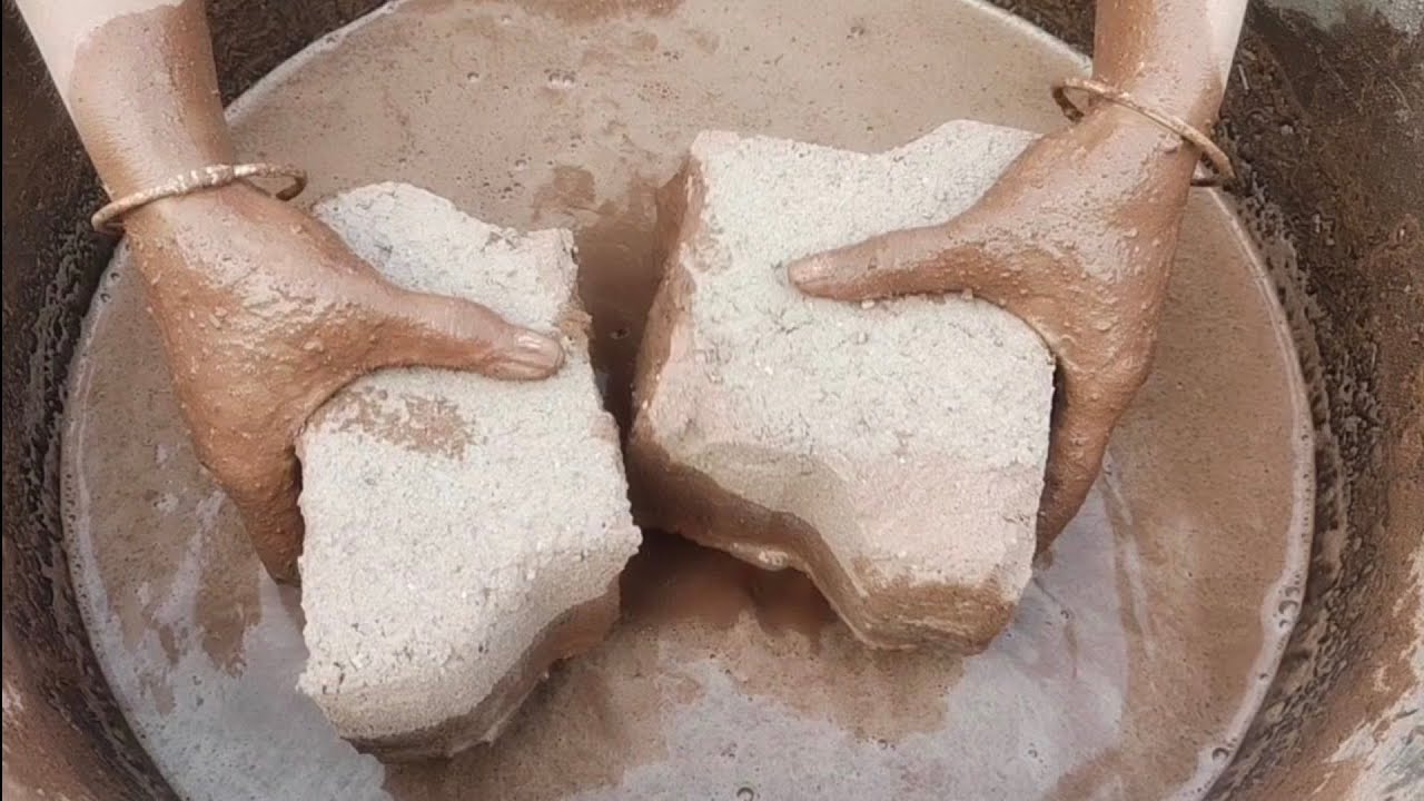 Super soft dusty red sand cement dry water 💦crumbling satisfyingly video