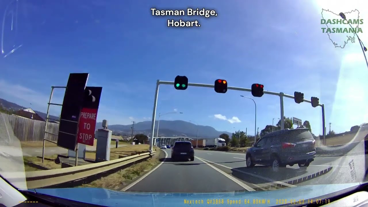 Tasman bridge, Hobart - red light 4WD