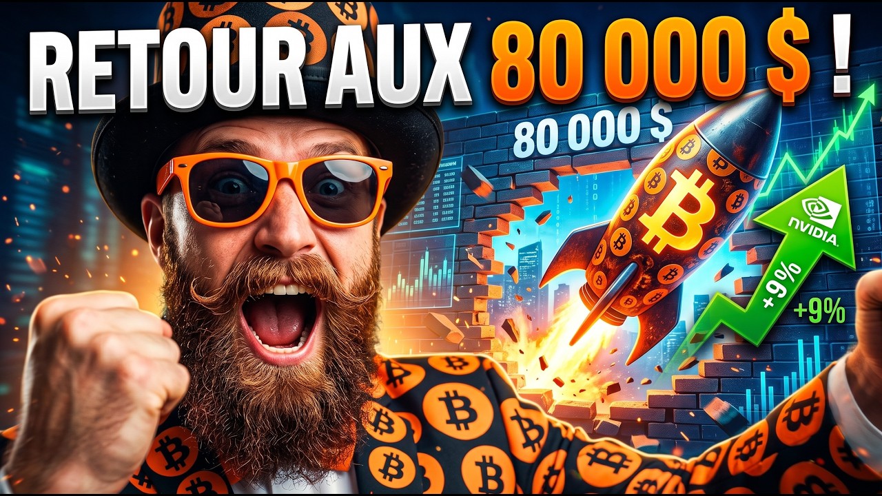 🚀Nvidia (+9%) r&eacute;veille la hausse des cryptos : Bitcoin brise les 80 000 $, Solana (+12%), etc...