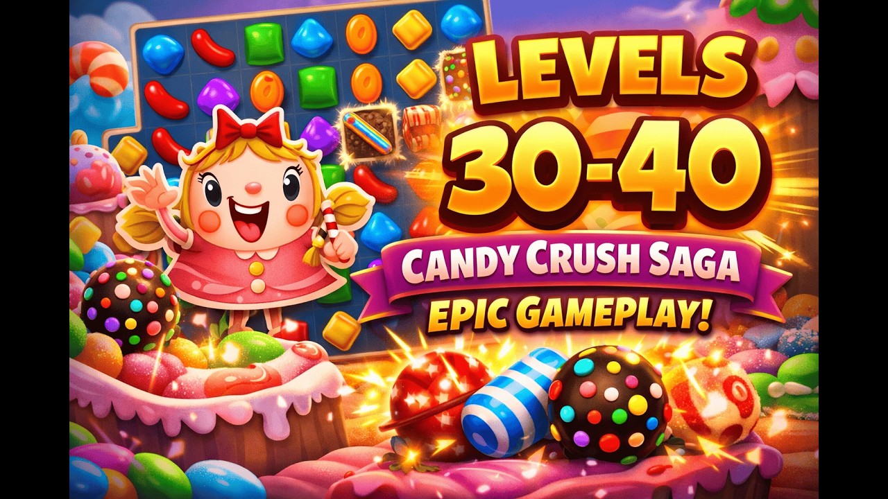 Candy Crush Saga Levels 30–40 Gameplay | Sweet Winning Moves 🍭