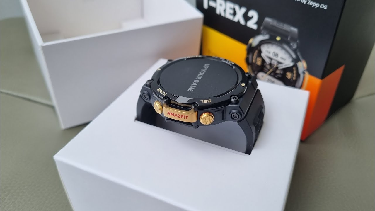 amazfit T-Rex 2 in astro black - gold color