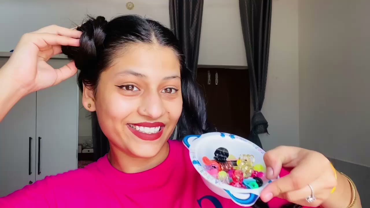 Beautiful two side bun || for kids || for school students #viral #hairstyle #viralvideo #trending 