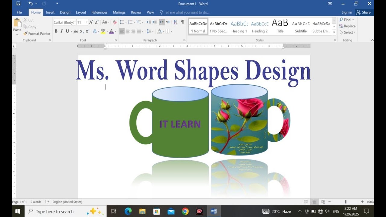 Ms word shapes practice | WinWord Shapes Practice
