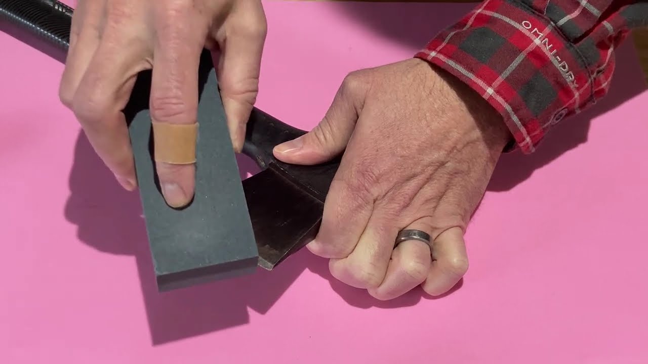 Hatchet sharpening ASMR