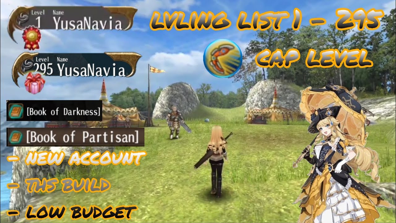 toram online - lvling list 1-295 cap level THS Boomerang build new account low budget - yusagi