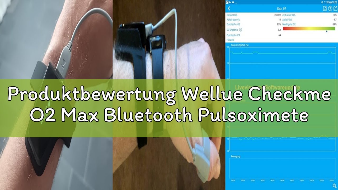 Produktbewertung Wellue Checkme O2 Max Bluetooth Pulsoximeter mit Aufzeichnung, 72 Std Akkubetriebsd