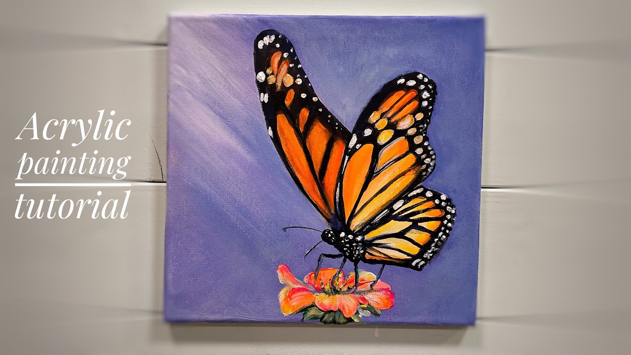 How To Paint A MONARCH BUTTERFLY / STEP BY STEP PAINTING