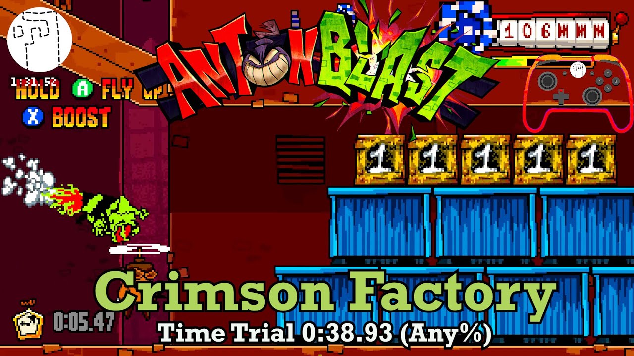 Time Trial 0:38.93 (Any%) | Crimson Factory | ANTONBLAST