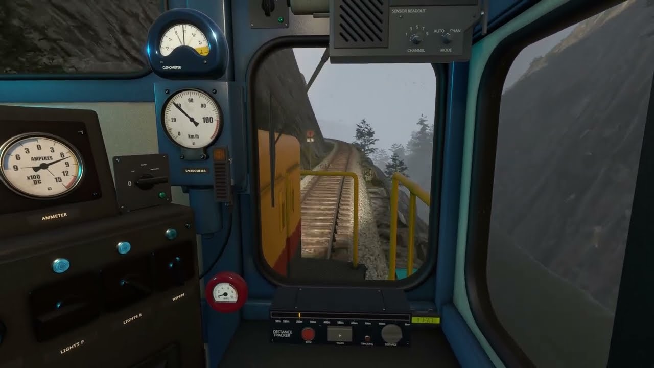POV operating train from Harbor Town to City West Timelapse [Derail Valley]