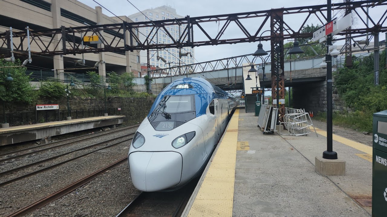 Metro North, Avelia Liberty and Amtrak Action at New Rochelle 
