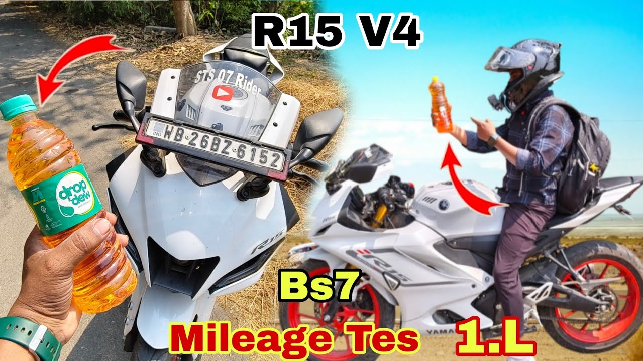 YAMAHA R15 V4 Bs7 2025 mileage tes // 1 Litre ? // 🤔R15 V4 মাইলেজ টেস্ট 😱 #r15 #yamaha