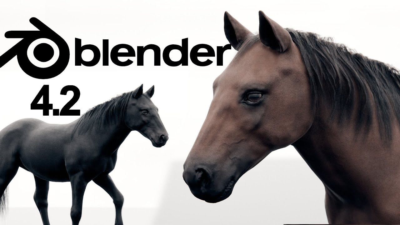 Making a Horse in Blender 4.2  - Timelapse [sculpting, retopology, texturing, rigging, simulation]