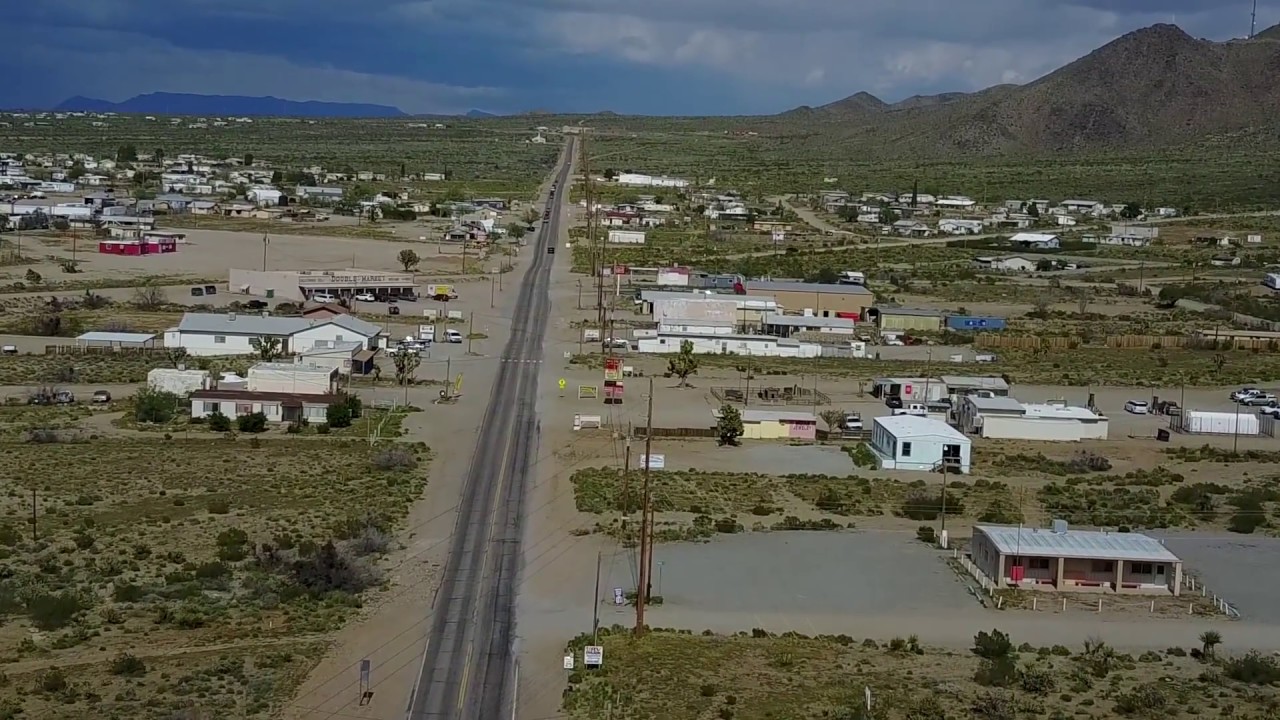 Drone Stroll Down Main Street: Dolan Springs, AZ 3/27/17