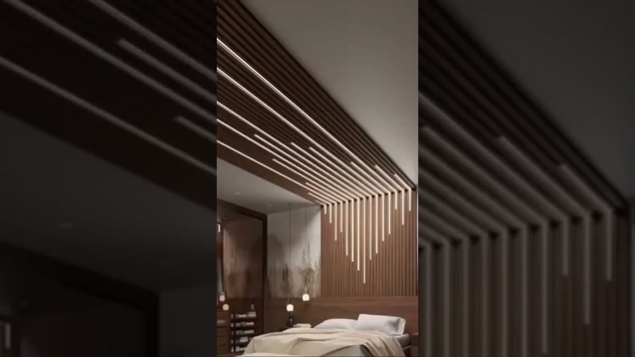 Fluted panels with conceal profile lights
