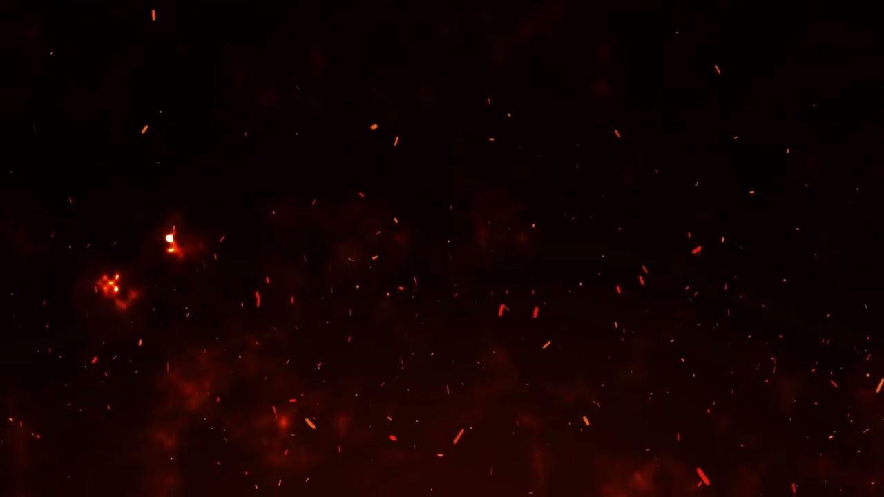 4k fire embers fire Particles sparks over black background, Fire flames particles swirls in the air.