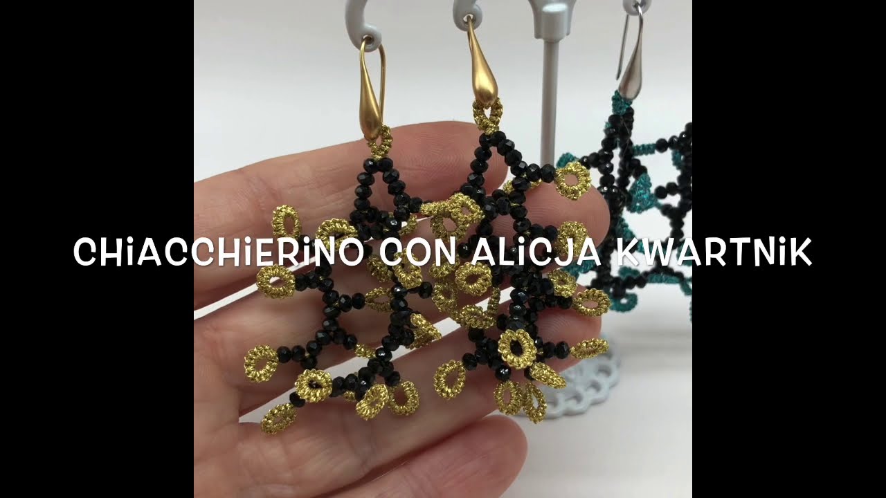 Orecchini Corallo - Chiacchierino ad ago con perline