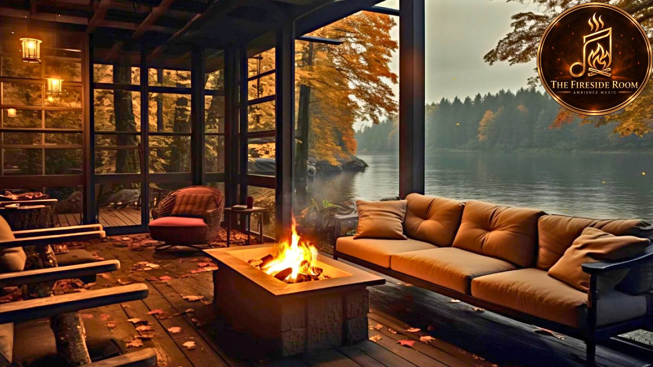 Cozy Outdoor Fireplace Ambience & Crackling Fire Sounds