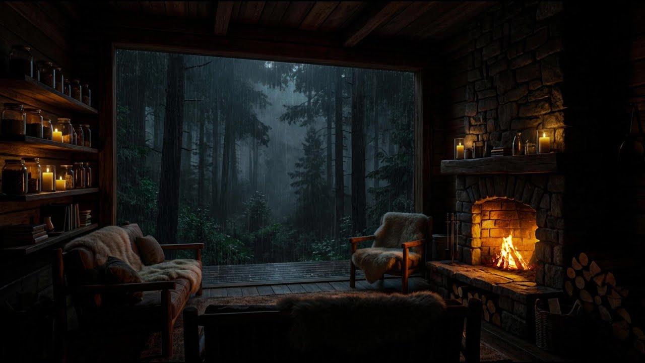 🔥 99% Fall Asleep Fast | Heavy Rain in Cozy Cabin 🌧️ LIVE ASMR for Insomnia