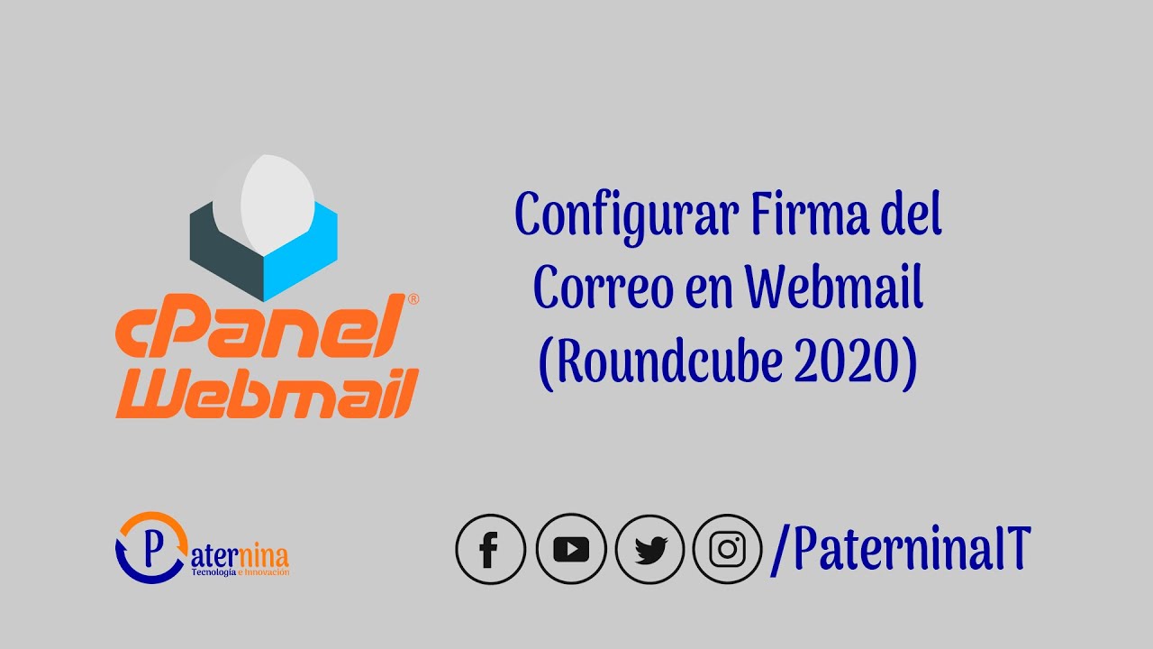 Configurar Firma del Correo en Webmail (Roundcube 2020)