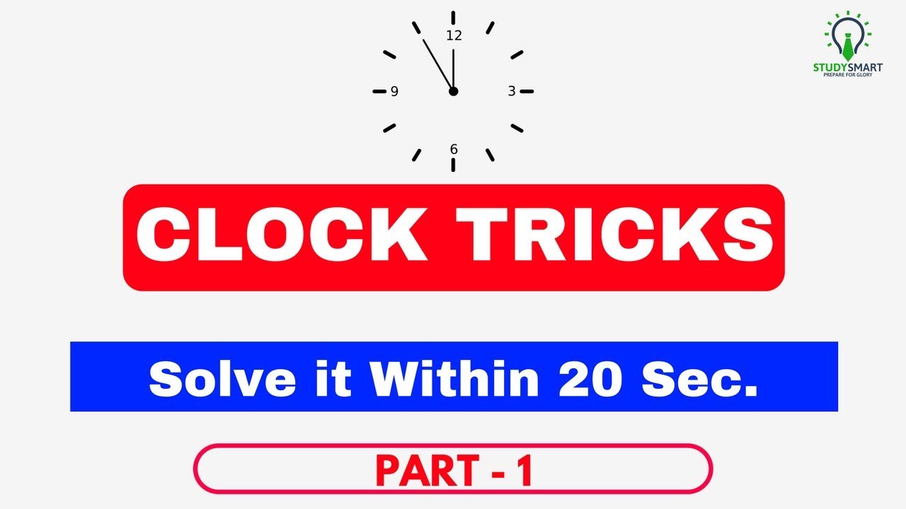Clock Reasoning Tricks | Solve Any Ques within 20 sec.for SSC CGL/CHSL/ RRB Exam Part 1  [In Hindi]