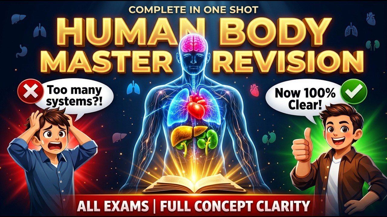 Human Body Complete Master Revision 🔥 | Digestive, Heart, Lungs, Brain, Kidney | All Exams One Shot