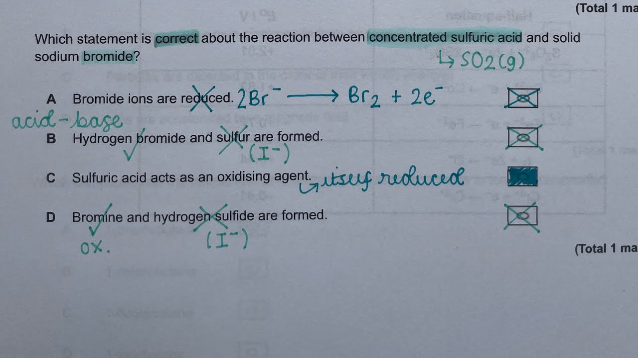 Worked exam answer - Multiple AQA AS / A level multiple choice questions 