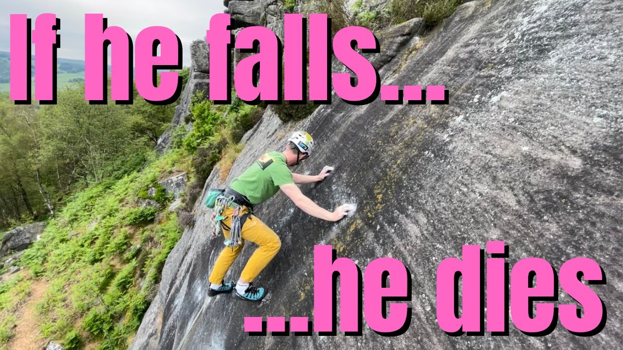 Run out climbing at Froggatt | Brown's Eliminate and Three Pebble Slab