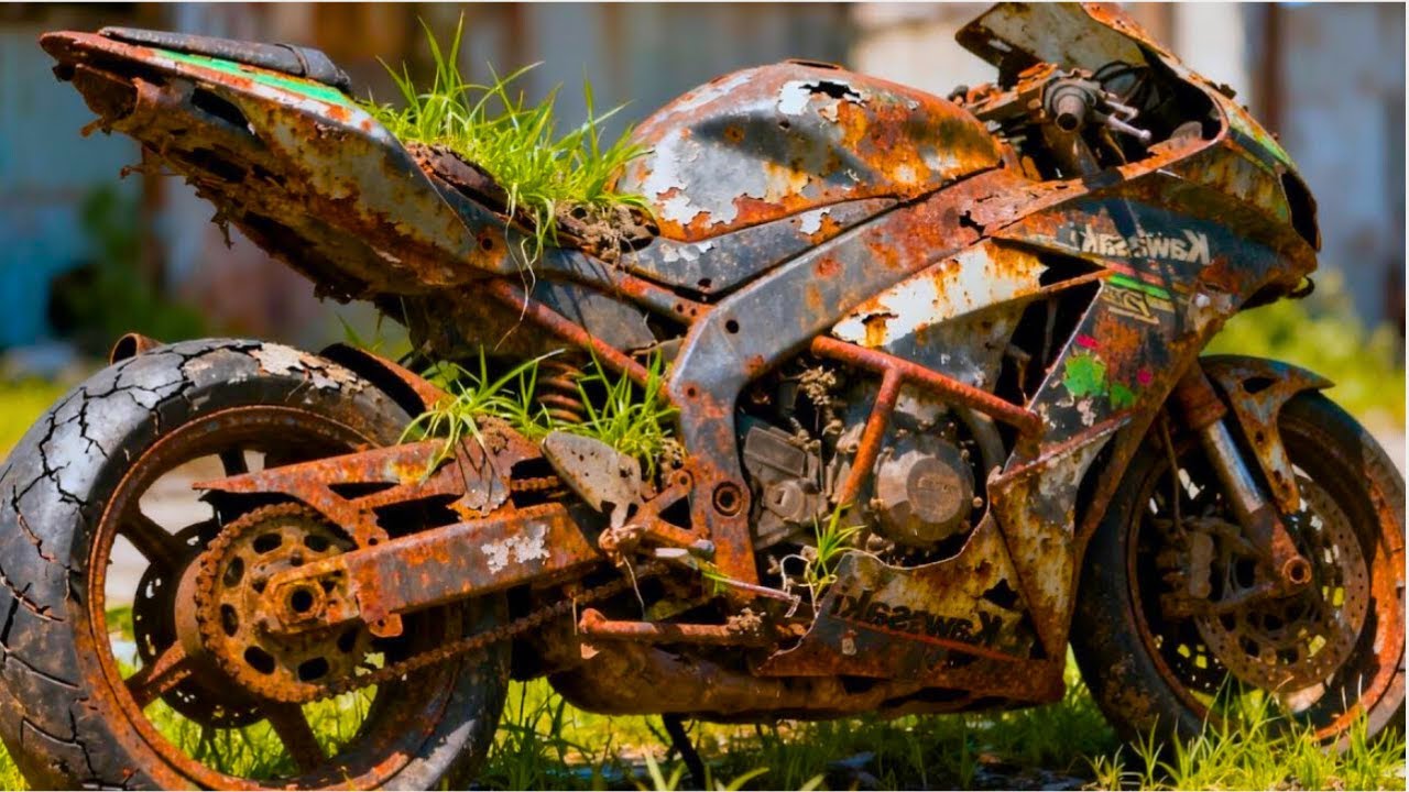 Full Restoration of an Abandoned Kawasaki Motorcycle | Start to Finish Rebuild | ASMR build |
