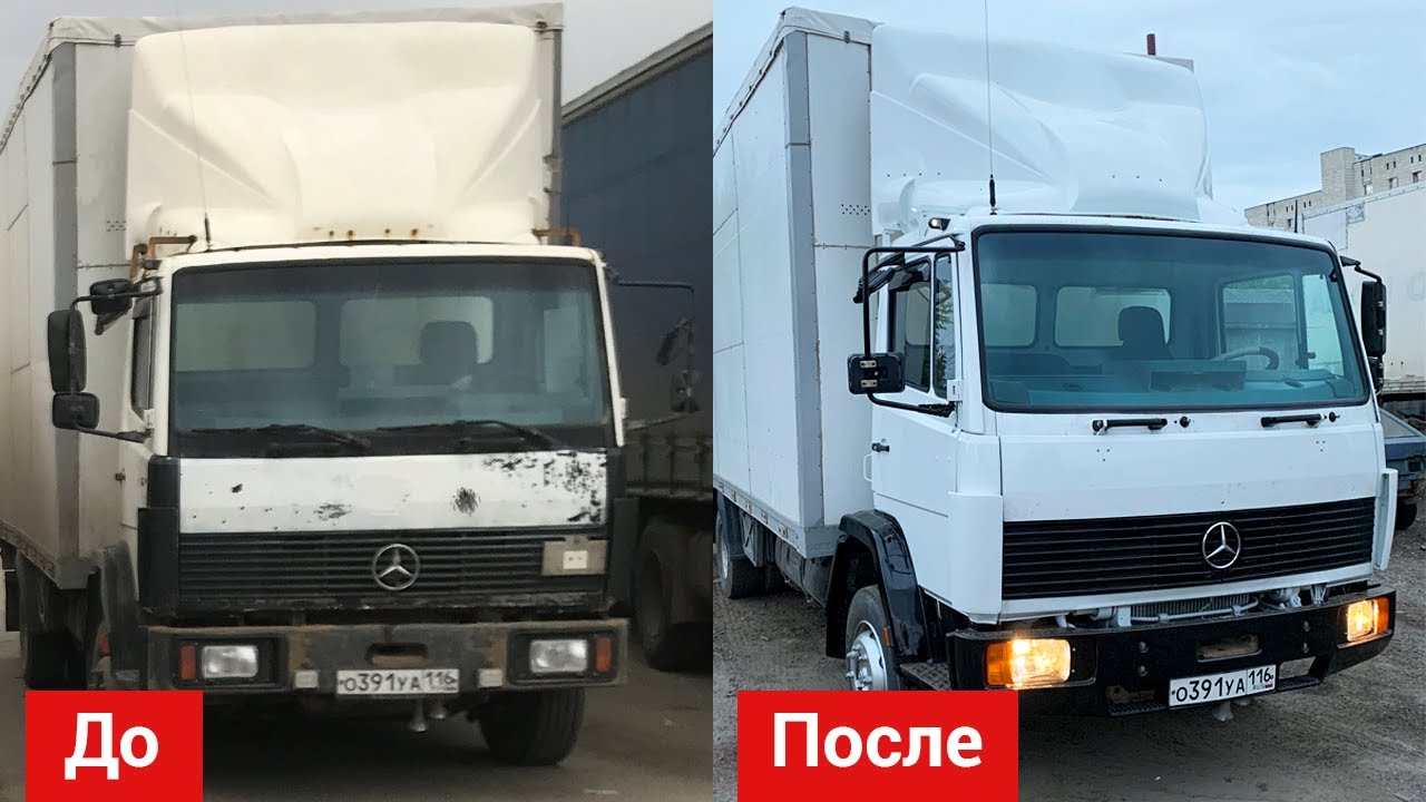 4 часть. Покрасил кабину и все детали, сборка. Мерседес 814-1524. 5 тонник.