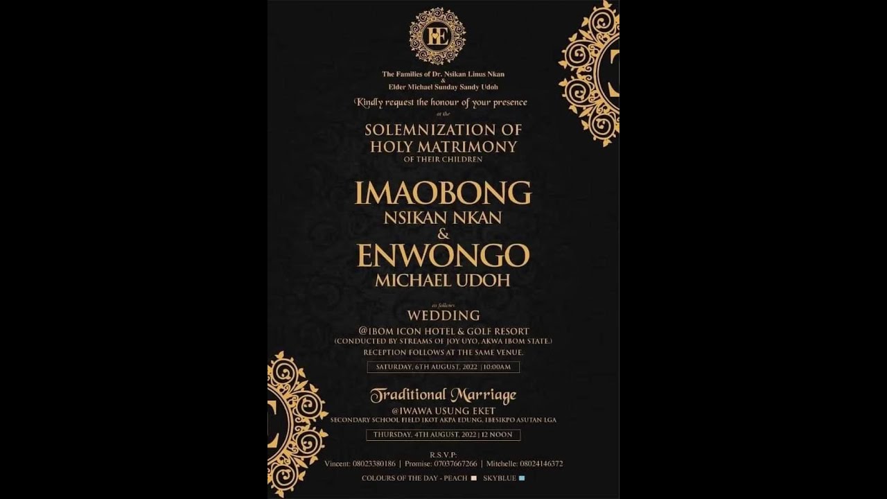 #Live  Traditional Marriage Between Imaobong Nsikan Nkan and Enwongo Michael Udoh.