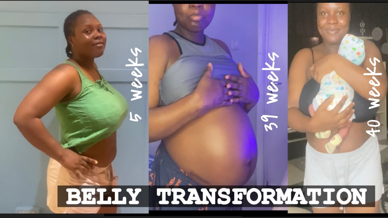 Pregnancy Transformation (week by week) pregnant belly growth