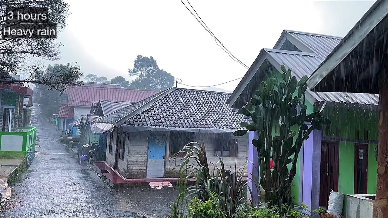 Rain in rural Indonesia||very calming and relaxing||time to sleep
