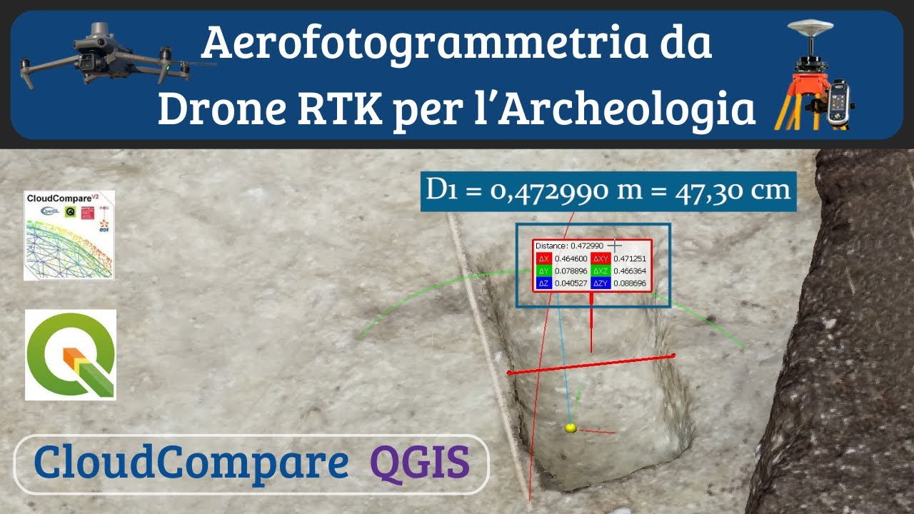 Aerofotogrammetria da #Drone RTK per l&rsquo;#Archeologia #cloudcompare #qgis #djimavic3