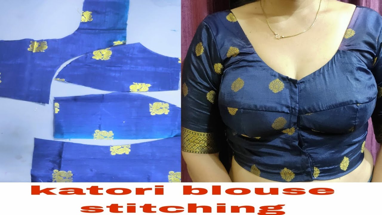 How to make 46size  katori blouse stitching very easy method perfect Sewing..