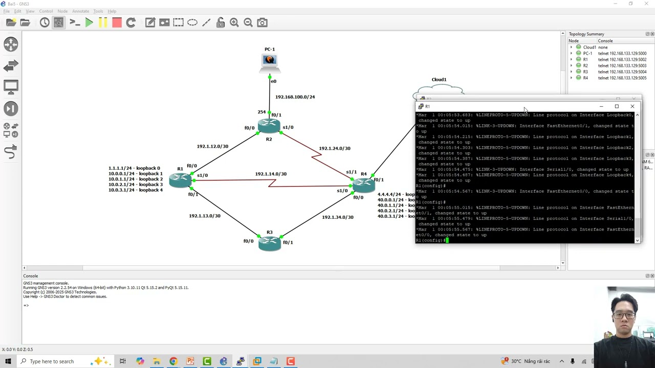 CCNA - Tuần 8 - Cấu hình định tuyến EIGRP trên GNS3 - Nguyễn Ngô Quốc Bảo