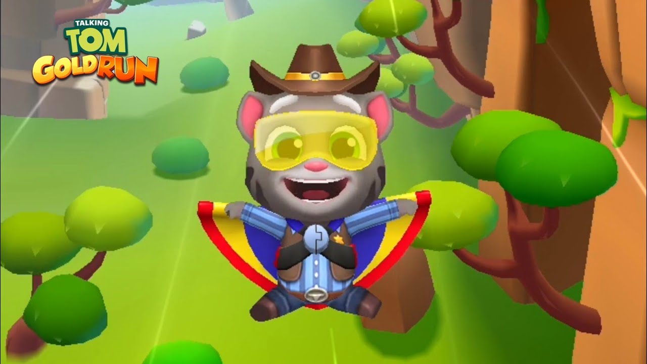 Talking Tom Gold Run Cowboy Tom in Flying World Full Screen Android iOS Gameplay