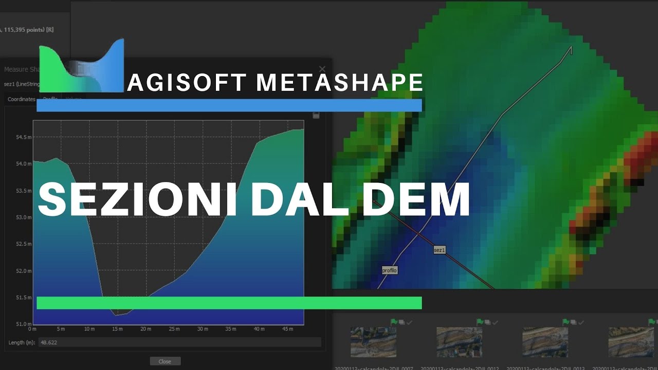 Agisoft Metashape - Estrai una sezione dal DEM