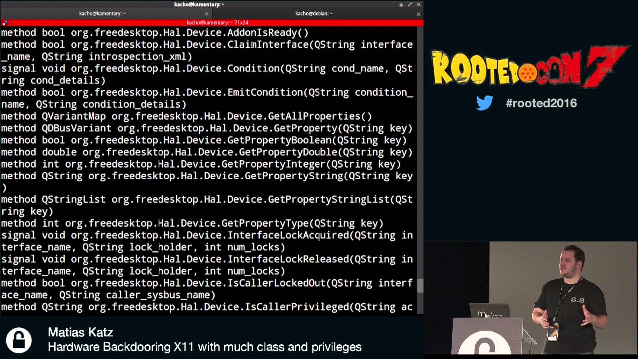 Matias Katz - Hardware Backdooring X11 with much class and no privileges [RootedCON 2016 - ENG]