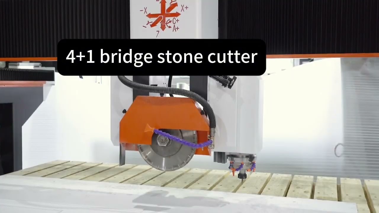 4+1 axis cnc bridge stone cutting machine #stonecuttingmachine #bridgesaw #stonemachine 