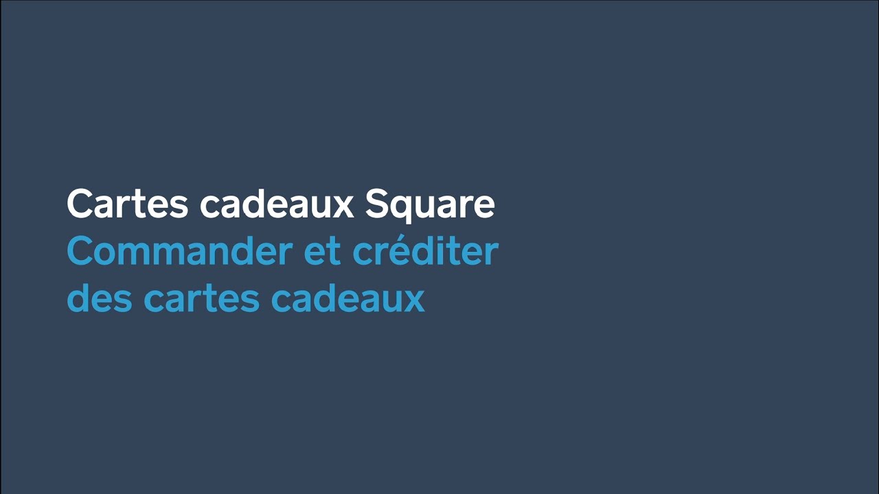 Configurer et créditer des cartes cadeaux