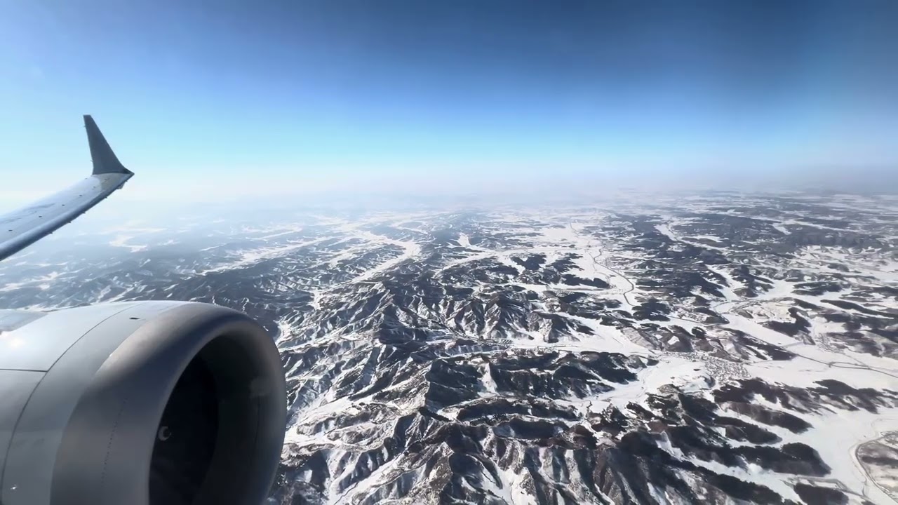 Flying over North China on the way to Shen Yang on Xiamen Airlines