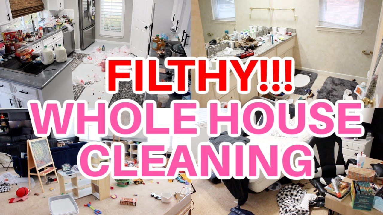 *FILTHY* EXTREME WHOLE HOUSE CLEAN WITH ME! ALL DAY CLEANING MOTIVATION! CLEANING ROUTINE 2021! SAHM