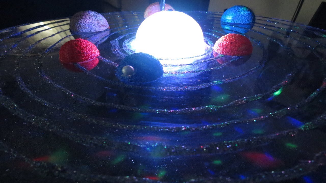 How to make 3D Solar System Project     Sistema solar giratorio paso a paso