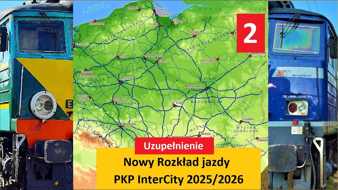 Nowy Rozkład jazdy PKP InterCity na mapie uzupełnienie