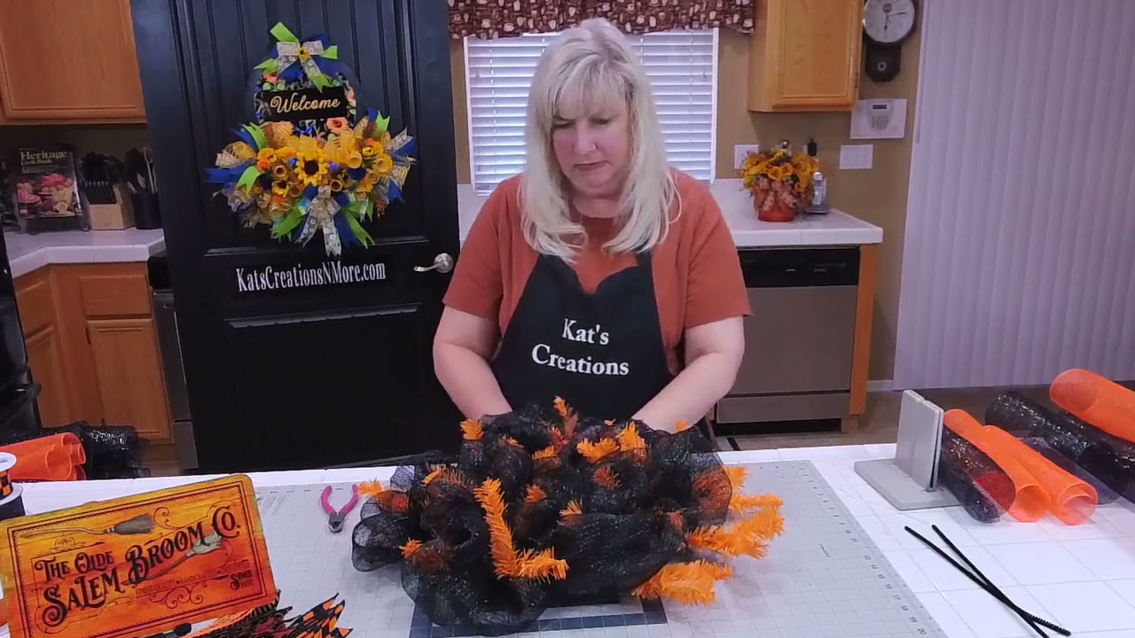 How to Make an Olde Salem Broom Company Halloween Wreath Tutorial