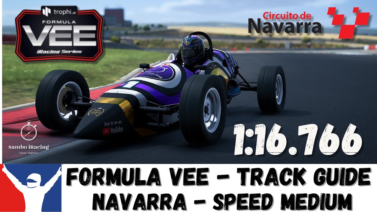 iRacing Formula Vee Circuito De Navarra Speed Circuit Medium - Track Guide 1:16.766 Rookie Fixed Vee