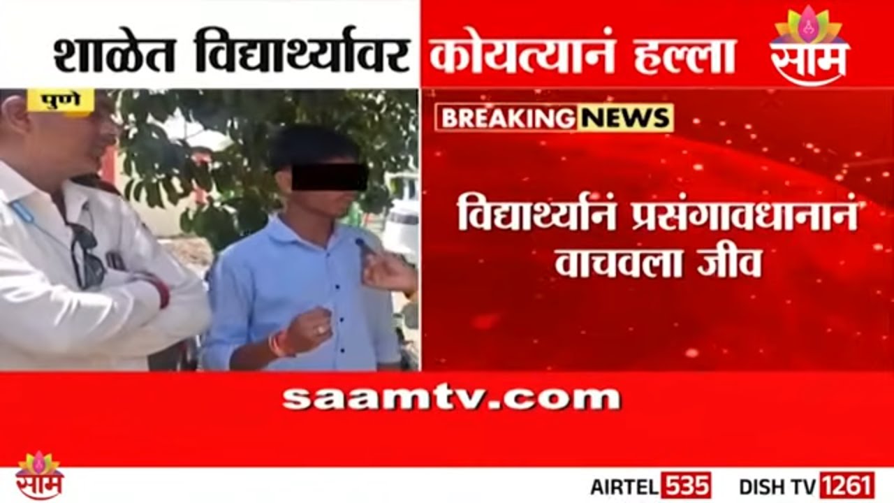 पुण्यात चाललंय तरी काय? शाळेतच विद्यार्थ्यावर कोयता हल्ला | Pune Crime News