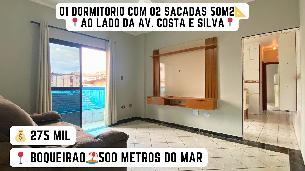 🏖️ Apartamento no Boqueirão, Praia Grande | 1 Dormitório, 50m², 1 Vaga e Localização Privilegiada
