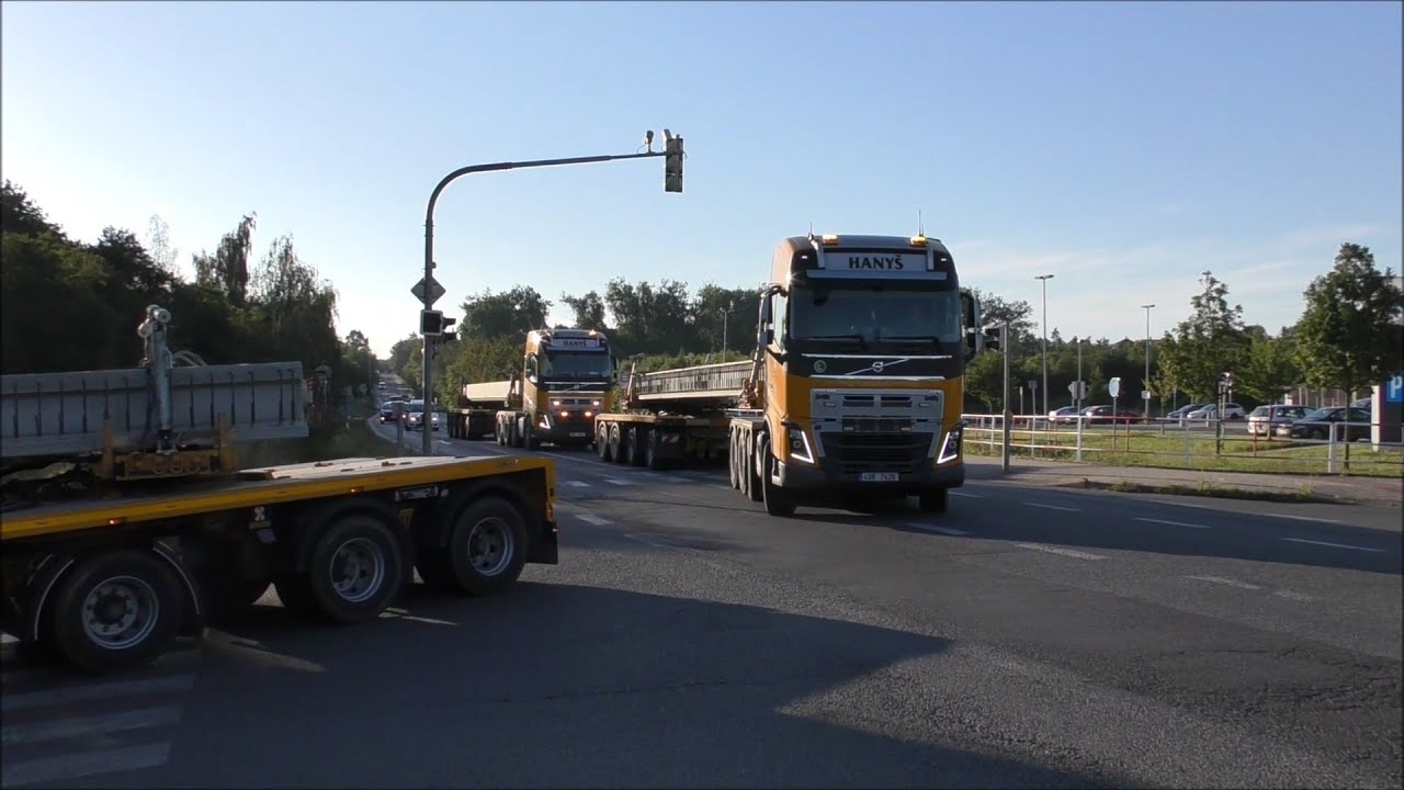 Hany&scaron; - přeprava betonov&yacute;ch segmentů - Nadměrn&yacute; n&aacute;klad - Heavy transport - Schwertransport